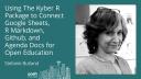 Using the Kyber R package to connect Google Sheets, RMarkdown, GitHub, & Agenda docs for open edu